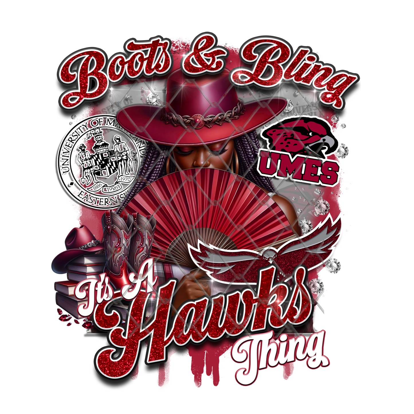 COLLEGE BOOTS & BLING T-SHIRT TRANSFERS (SUBLIMATION)