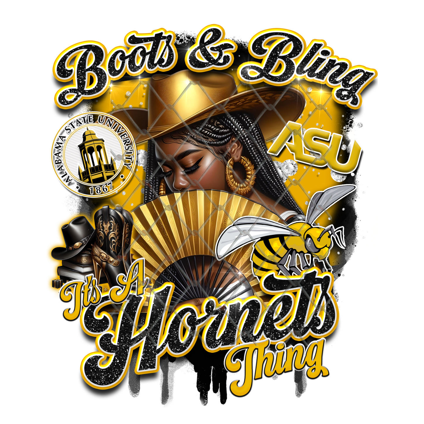 COLLEGE BOOTS & BLING T-SHIRT TRANSFERS (SUBLIMATION)