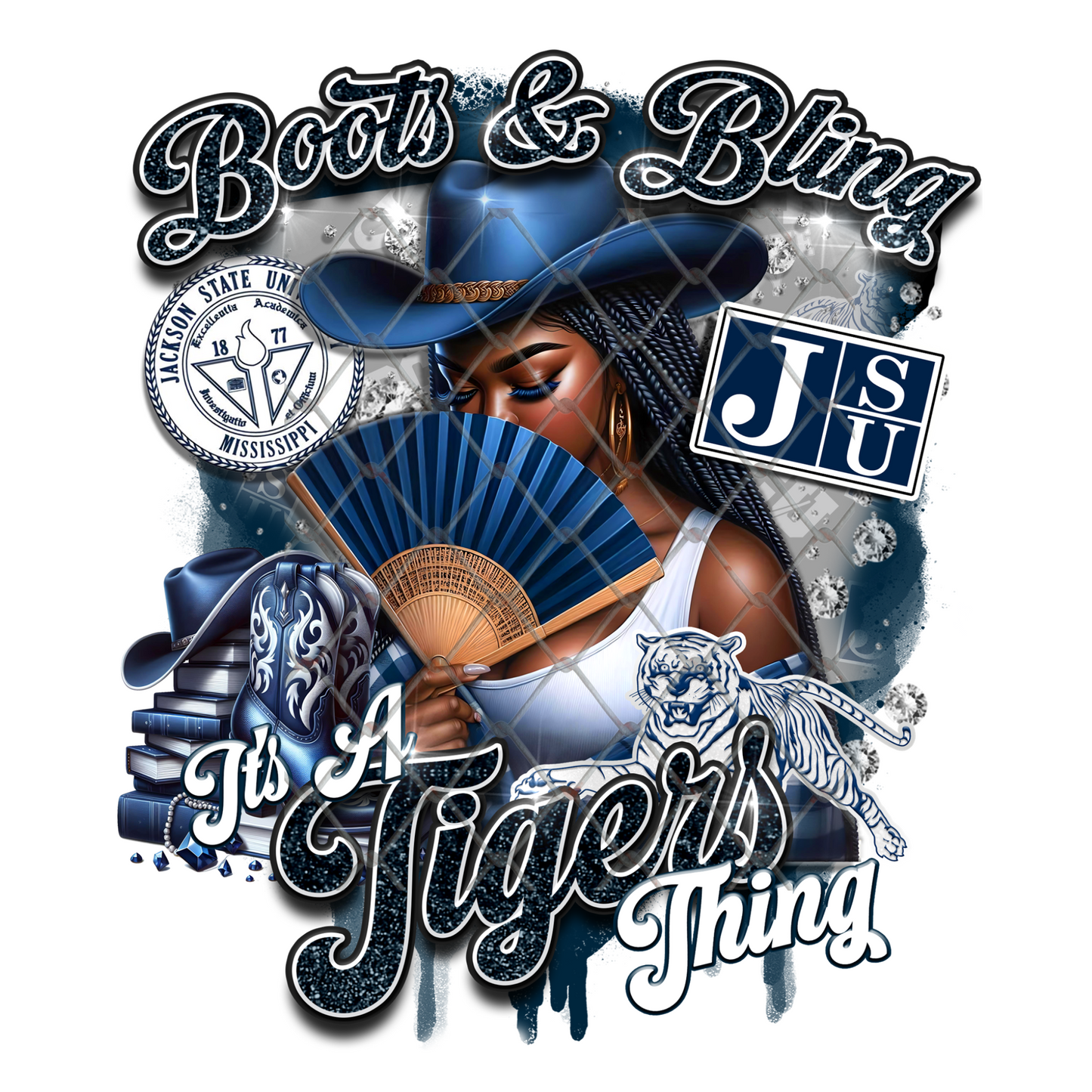 COLLEGE BOOTS & BLING T-SHIRT TRANSFERS (SUBLIMATION)