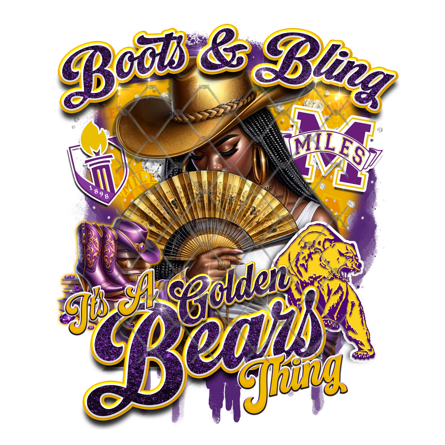COLLEGE BOOTS & BLING T-SHIRT TRANSFERS (SUBLIMATION)