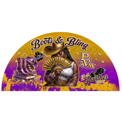 COLLEGE BOOTS & BLING CLACK FAN TRANSFERS (SINGLES) (Sublimation)(Ready To Press)