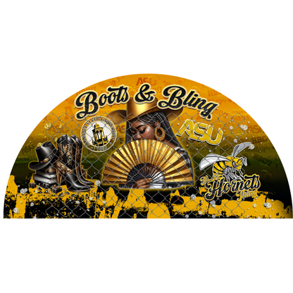 COLLEGE BOOTS & BLING CLACK FAN TRANSFERS (SINGLES) (Sublimation)(Ready To Press)