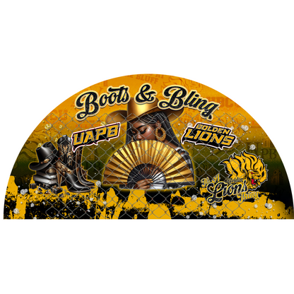 COLLEGE BOOTS & BLING CLACK FAN TRANSFERS (SINGLES) (Sublimation)(Ready To Press)