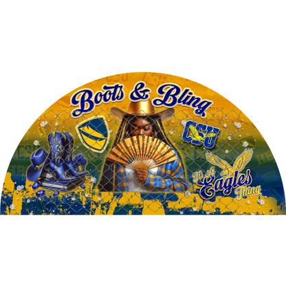 COLLEGE BOOTS & BLING CLACK FAN TRANSFERS (SINGLES) (Sublimation)(Ready To Press)