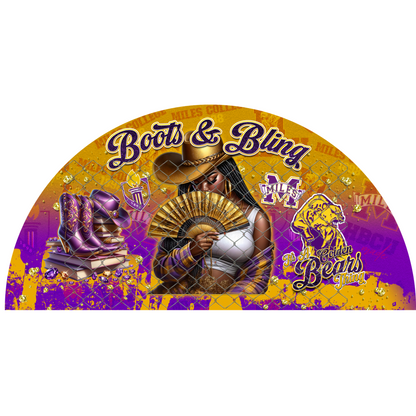 COLLEGE BOOTS & BLING CLACK FAN TRANSFERS (SINGLES) (Sublimation)(Ready To Press)