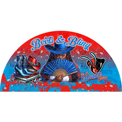 COLLEGE BOOTS & BLING CLACK FAN TRANSFERS (SINGLES) (Sublimation)(Ready To Press)