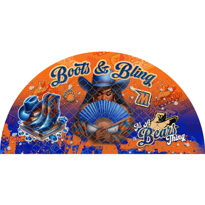 COLLEGE BOOTS & BLING CLACK FAN TRANSFERS (SINGLES) (Sublimation)(Ready To Press)