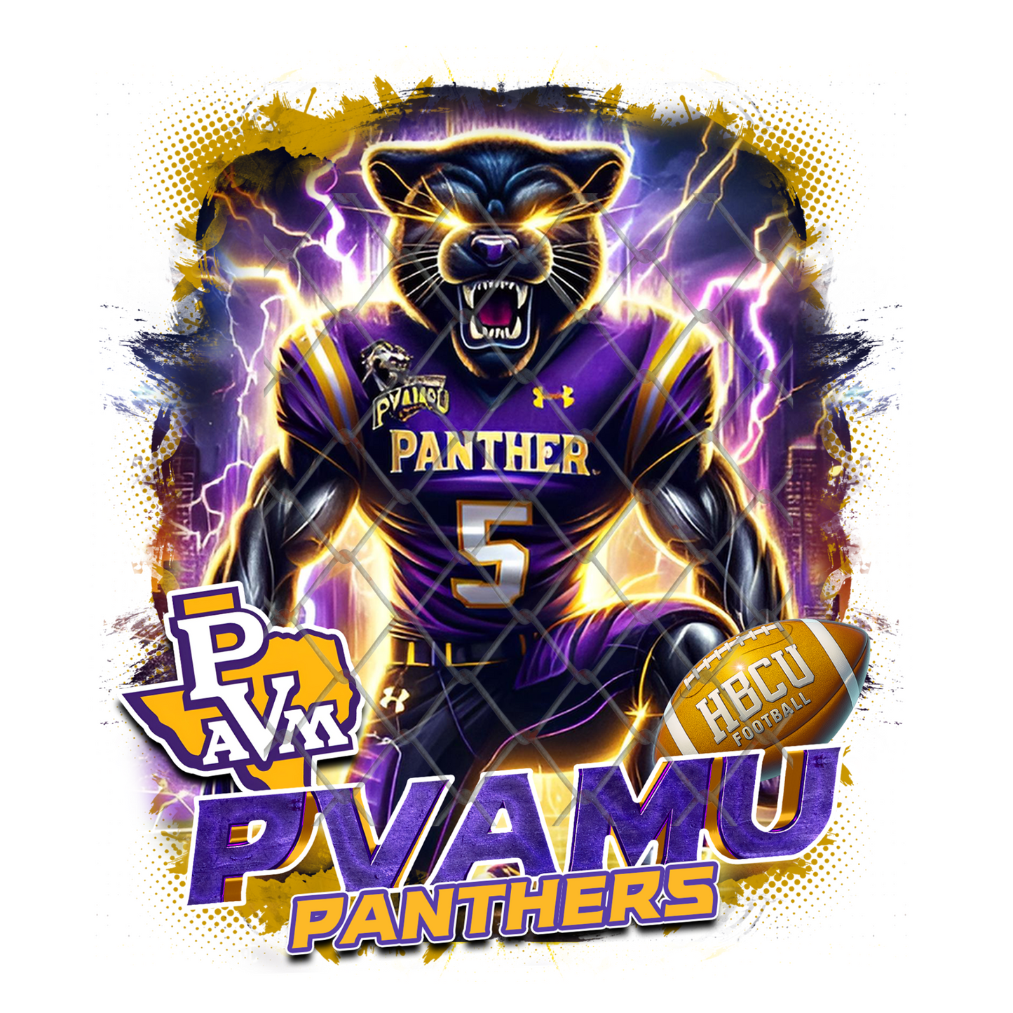 HBCU LIGHTNING FOOTBALL T-SHIRT TRANSFERS (SUBLIMATION)