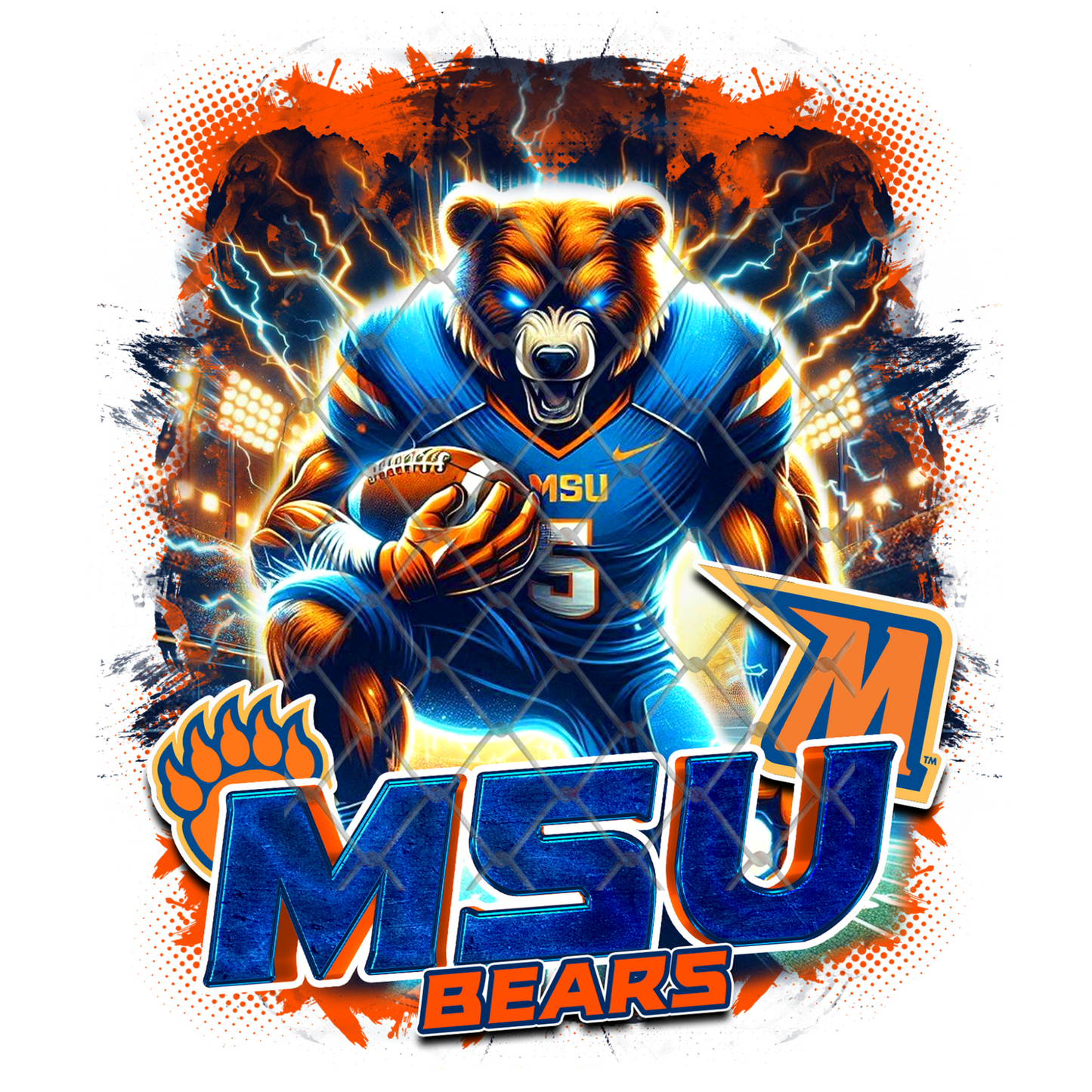 HBCU LIGHTNING FOOTBALL T-SHIRT TRANSFERS (SUBLIMATION)