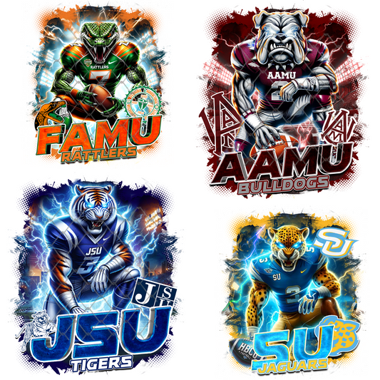 HBCU LIGHTNING FOOTBALL T-SHIRT TRANSFERS (SUBLIMATION)