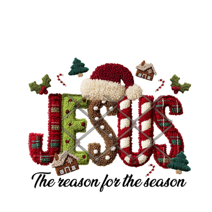 Christmas Crochet Effect  - Sublimation Transfer (SINGLES)