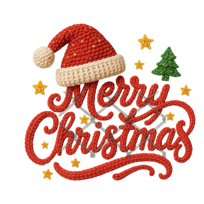 Christmas Crochet Effect  - Sublimation Transfer (SINGLES)