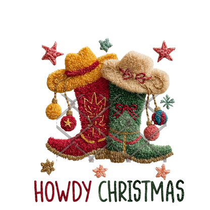 Christmas Crochet Effect  - Sublimation Transfer (SINGLES)