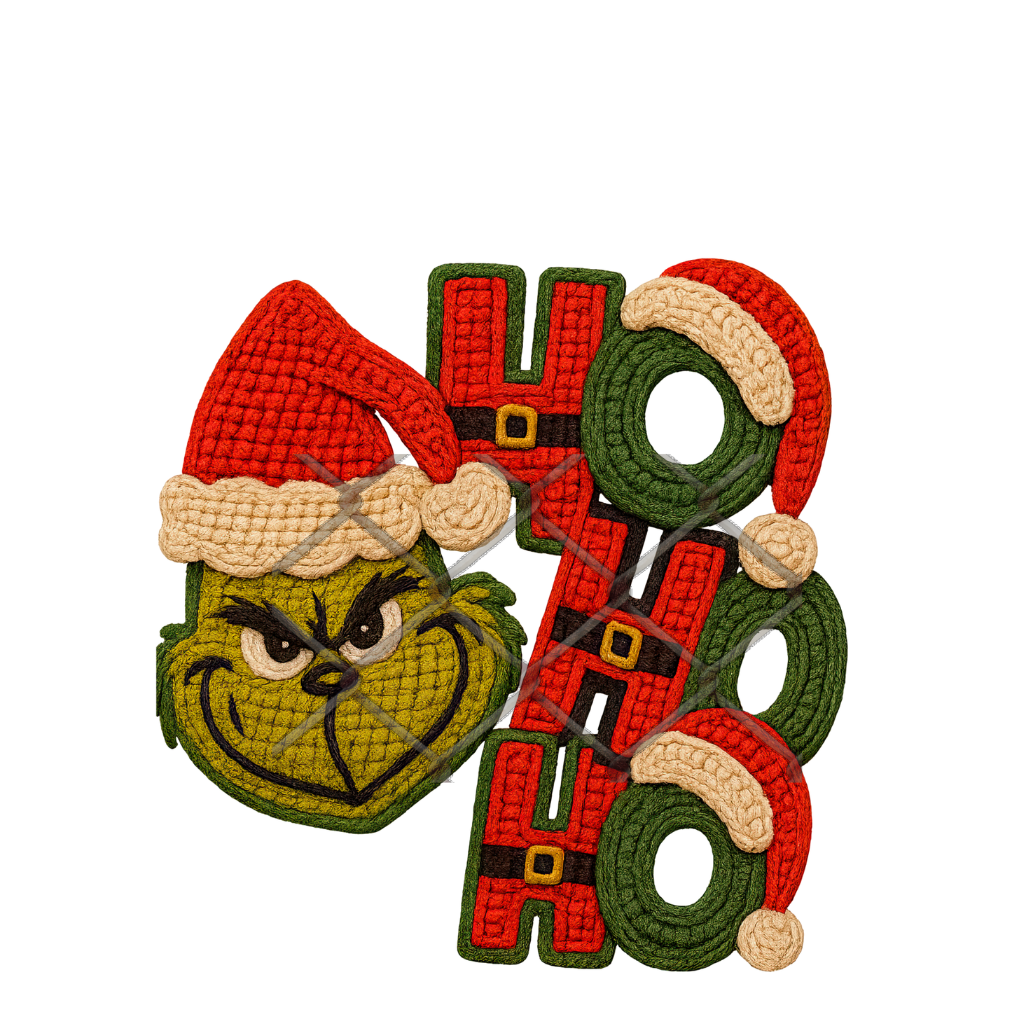 Christmas Crochet Effect  - Sublimation Transfer (SINGLES)