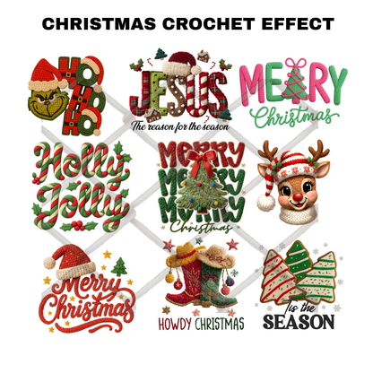 $2 Tuesday ONLY - Christmas Crochet Effect - Sublimation Transfer