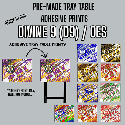 PRE-MADE ADHESIVE TRAY TABLE PRINTS (20" X 15.25") - D9 - OES