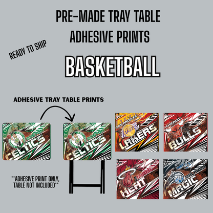 PRE-MADE ADHESIVE TRAY TABLE PRINTS (20" X 16") - BASKETBALL #1
