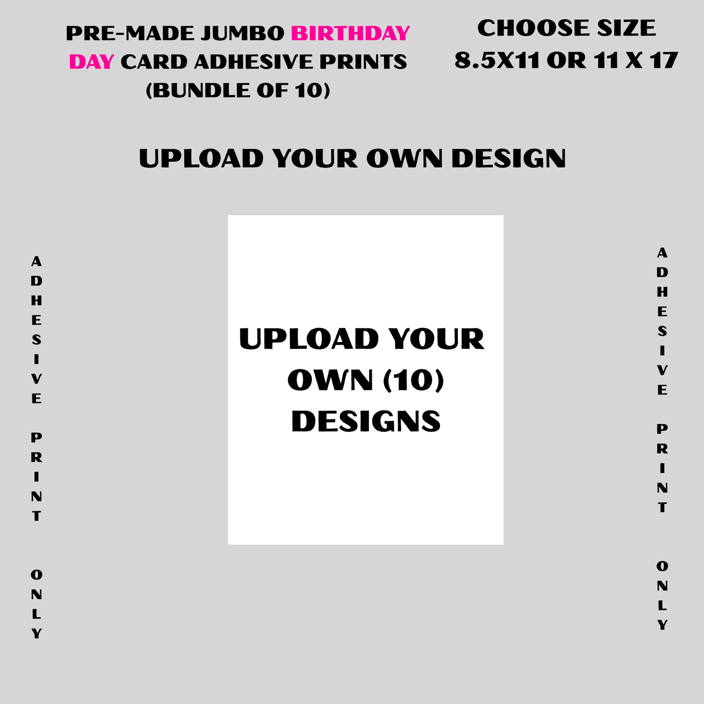 Jumbo Birthday Treat Card Adhesive Prints Bundle