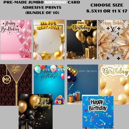 Jumbo Birthday Treat Card Adhesive Prints Bundle