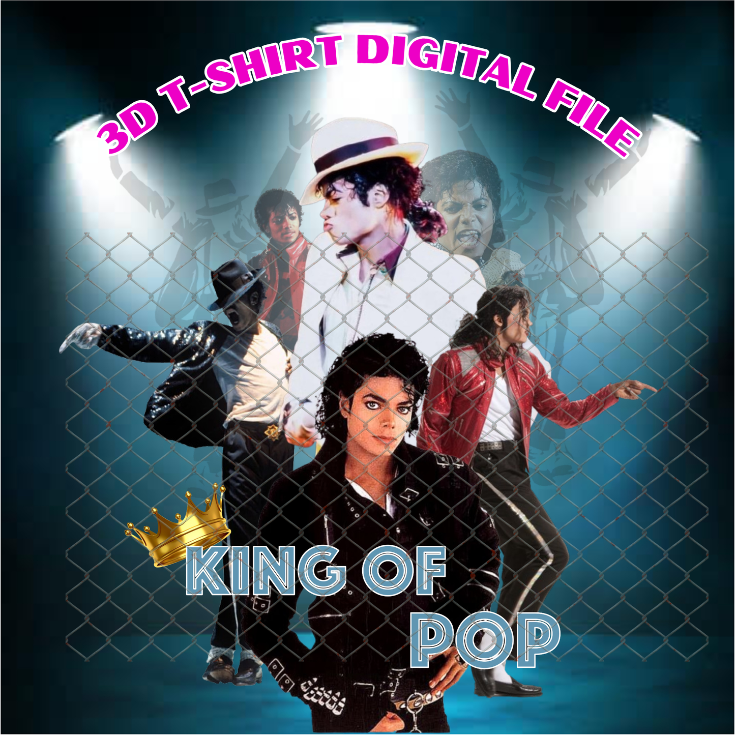MJ King of Pop 3D T-Shirt (DIGITAL FILE)