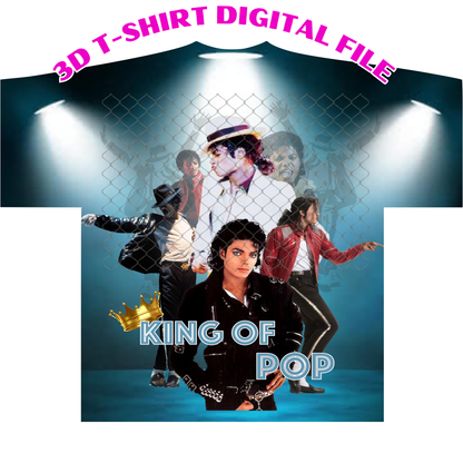 MJ King of Pop 3D T-Shirt (DIGITAL FILE)