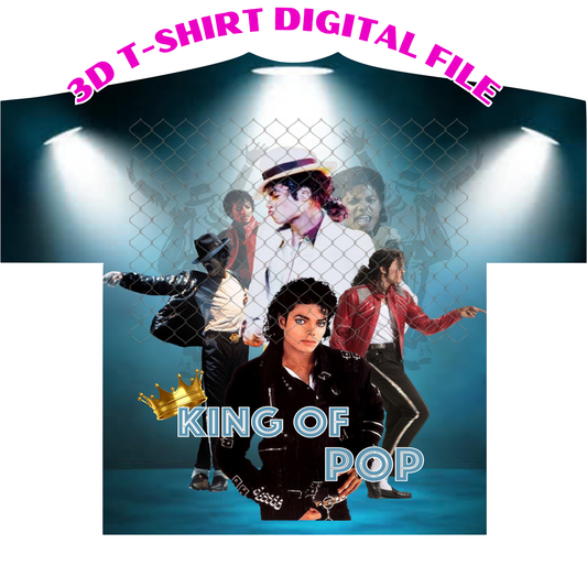 MJ King of Pop 3D T-Shirt (DIGITAL FILE)