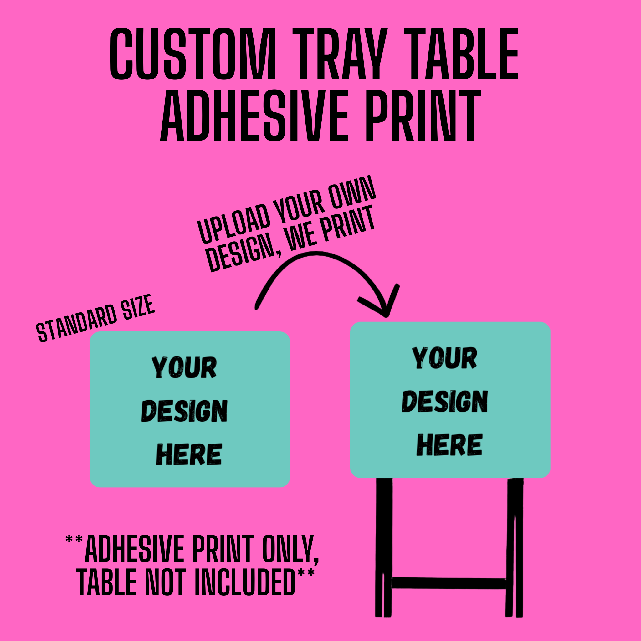 CUSTOM ADHESIVE TRAY TABLE PRINT (STANDARD SIZE 20" X 15") – The Blanks ...