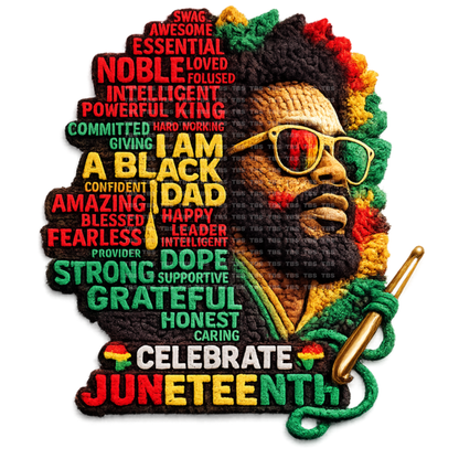 $2 Wholesale - JUNETEENTH FAUX YARN EFFECT SUBLIMATION T-Shirt Transfers