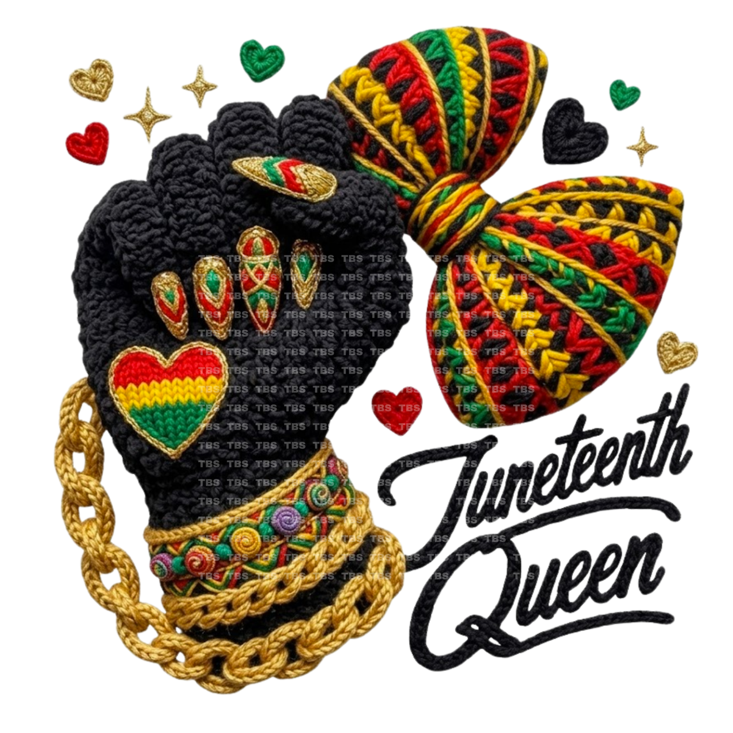 $2 Wholesale - JUNETEENTH FAUX YARN EFFECT SUBLIMATION T-Shirt Transfers
