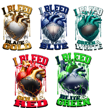 $2 Wholesale - I Bleed PRO FOOTBALL T-SHIRT TRANSFERS (SUBLIMATION)