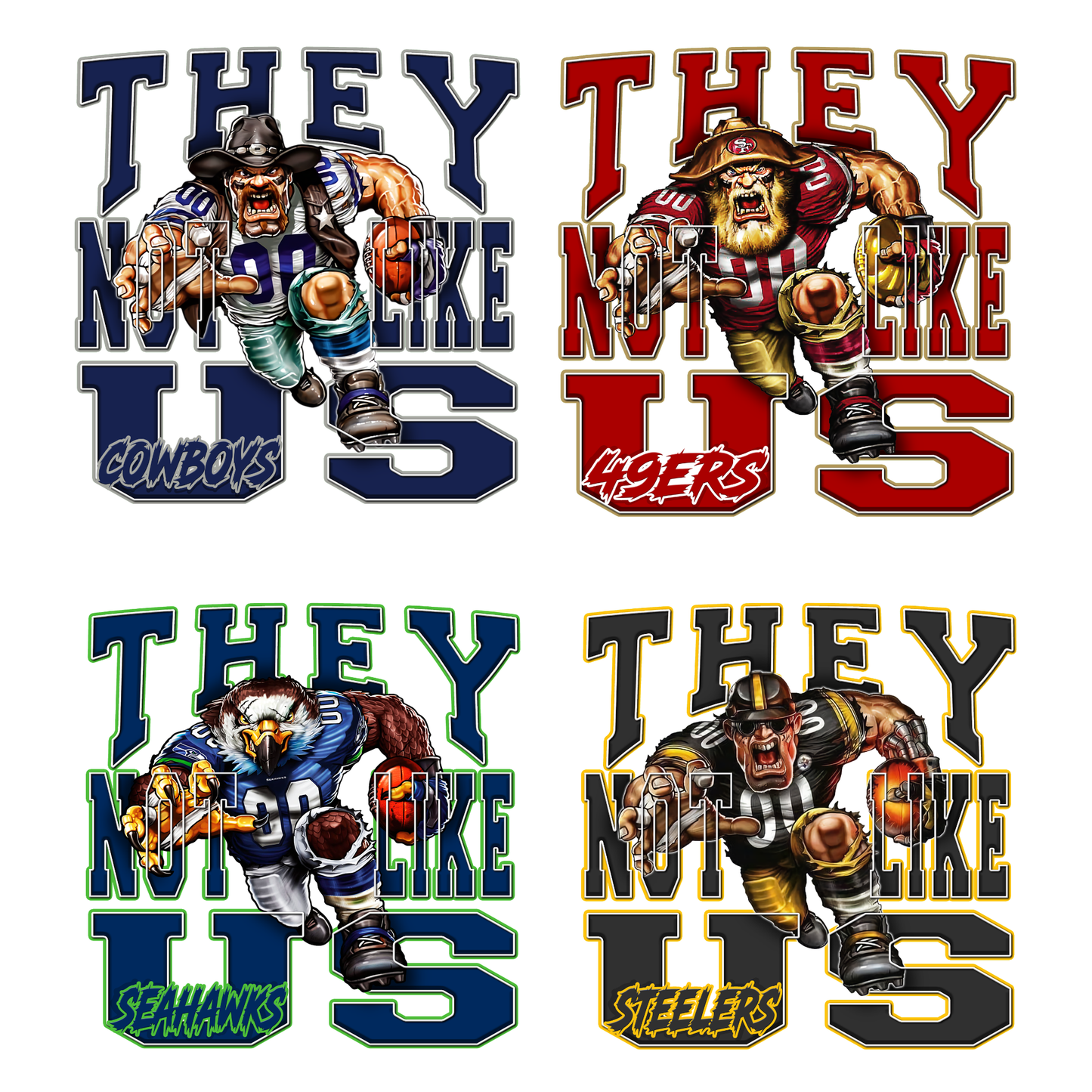 $2 Wholesale - They Not Like Us Football T-SHIRT TRANSFERS (SUBLIMATION)