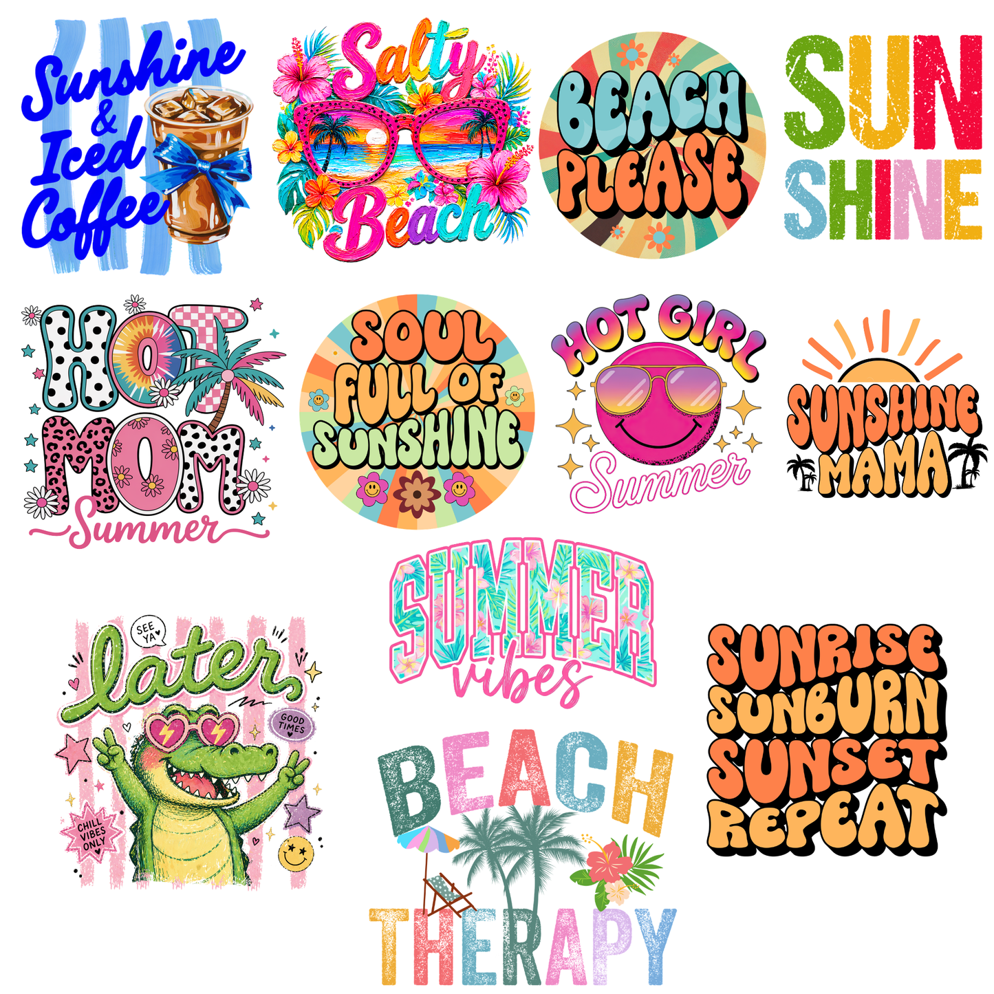 $2 Wholesale - SUMMERTIME  T-Shirt Sublimation Transfers