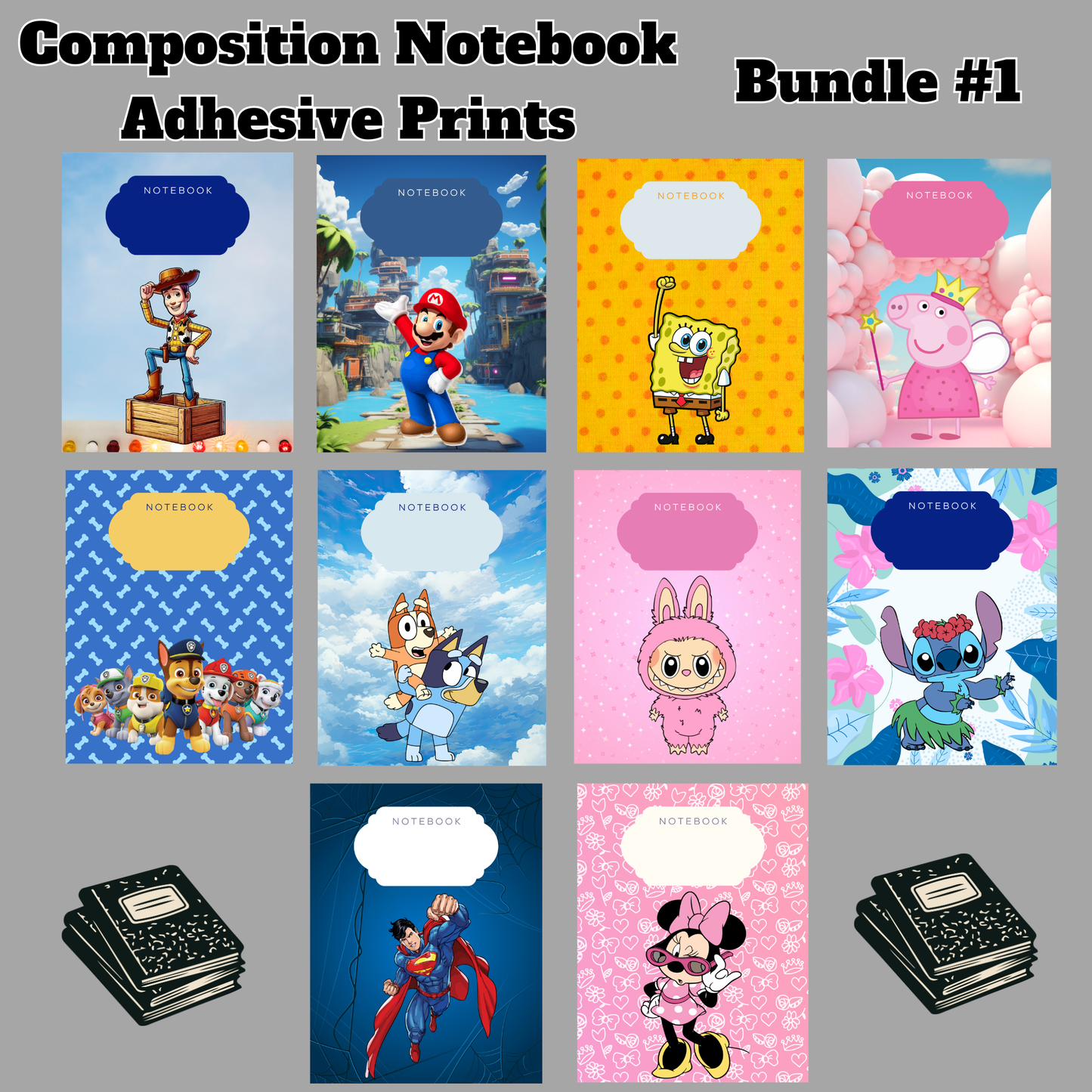 Composition Notebook Adhesive Prints