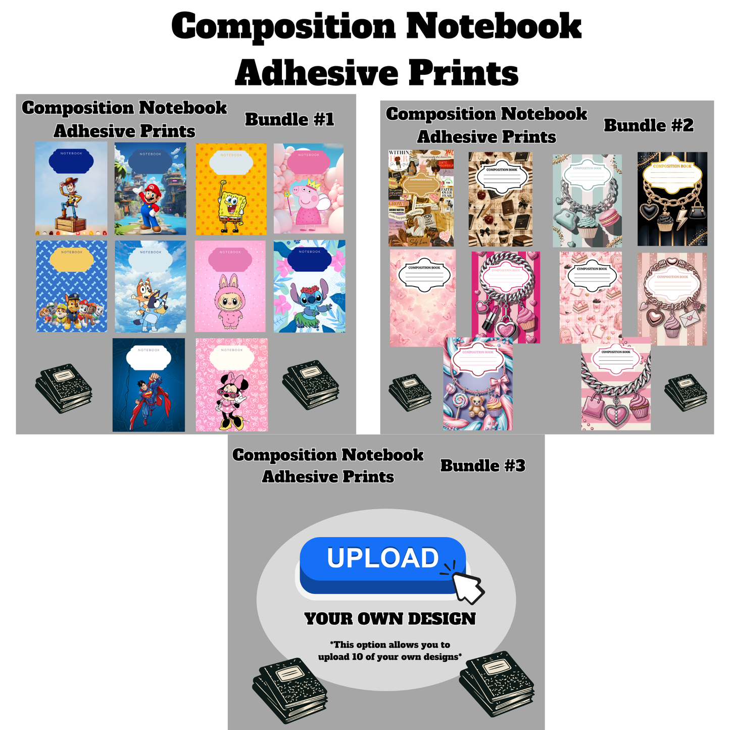 Composition Notebook Adhesive Prints