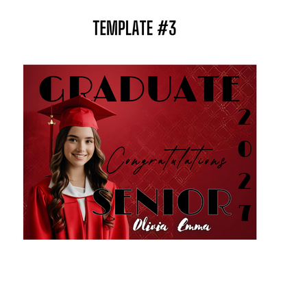 CUSTOM GRADUATION YARD SIGN (COMPLETED SIGN WITH STAND)