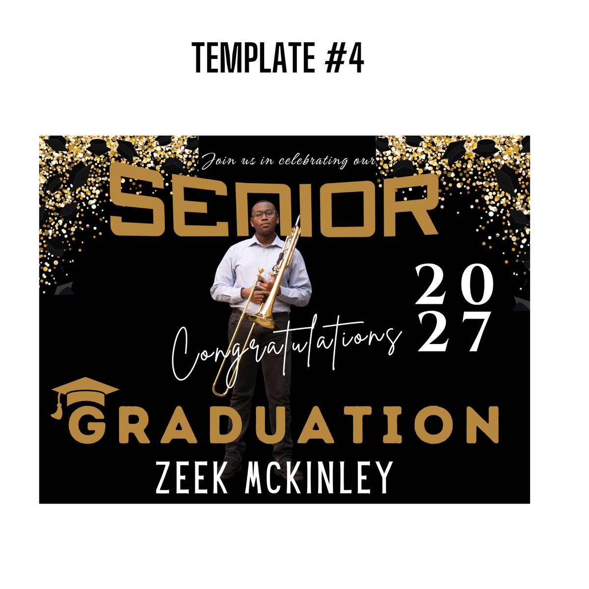 CUSTOM GRADUATION YARD SIGN (COMPLETED SIGN WITH STAND)