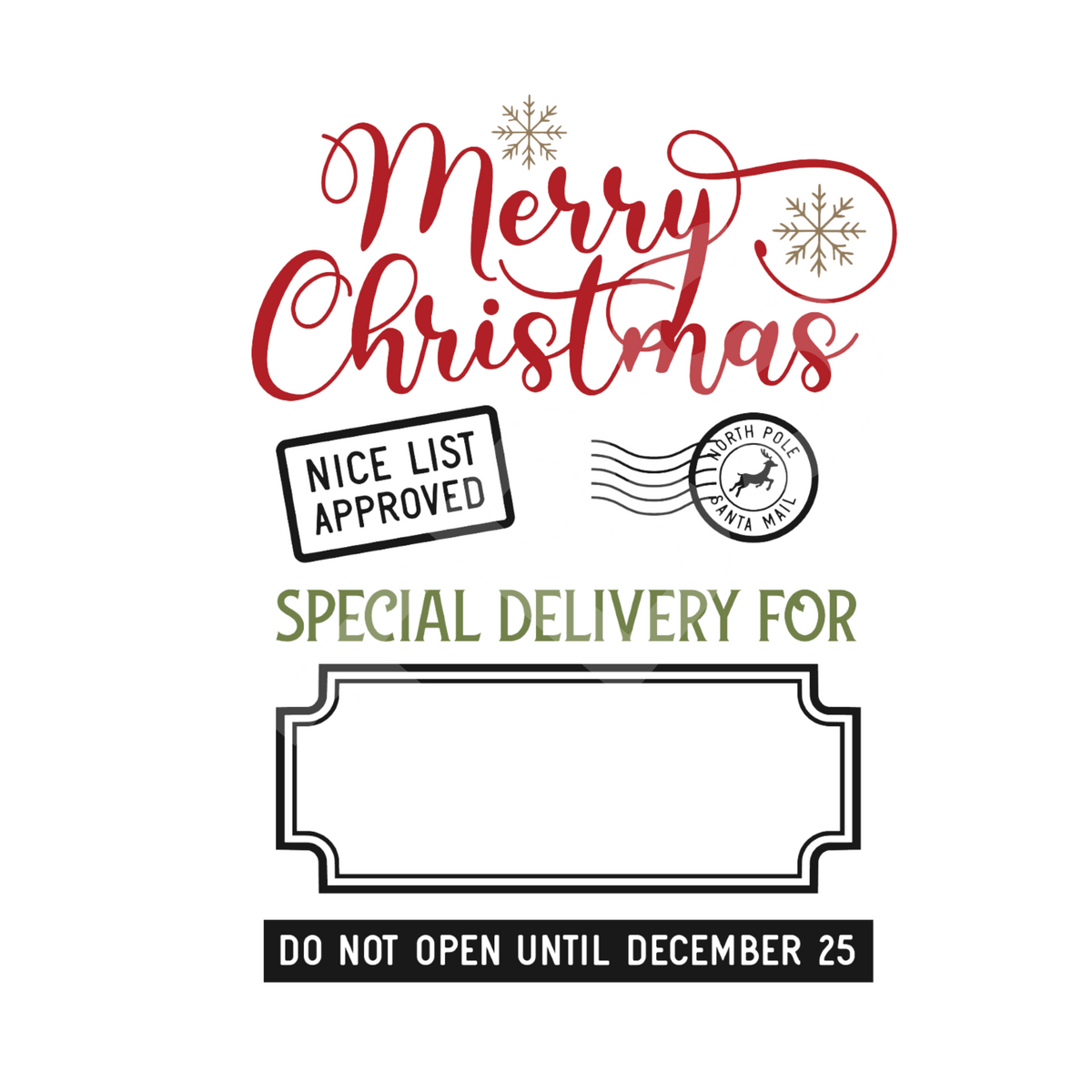 SANTA SACK SUBLIMATION TRANSFER (SACK NOT INCLUDED)
