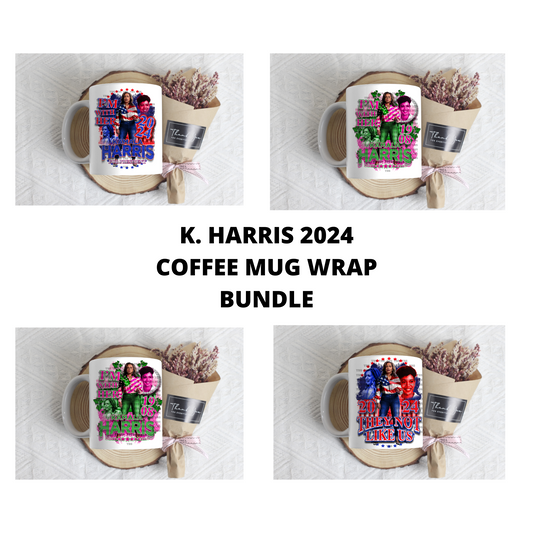 K. Harris 2024 COFFEE MUG Sublimation Wraps (BUNDLE OF 12)