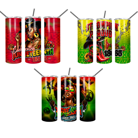 $2 Tuesday ONLY - JUNETEENTH COWGIRL (Tumbler Wraps) (Sublimation)