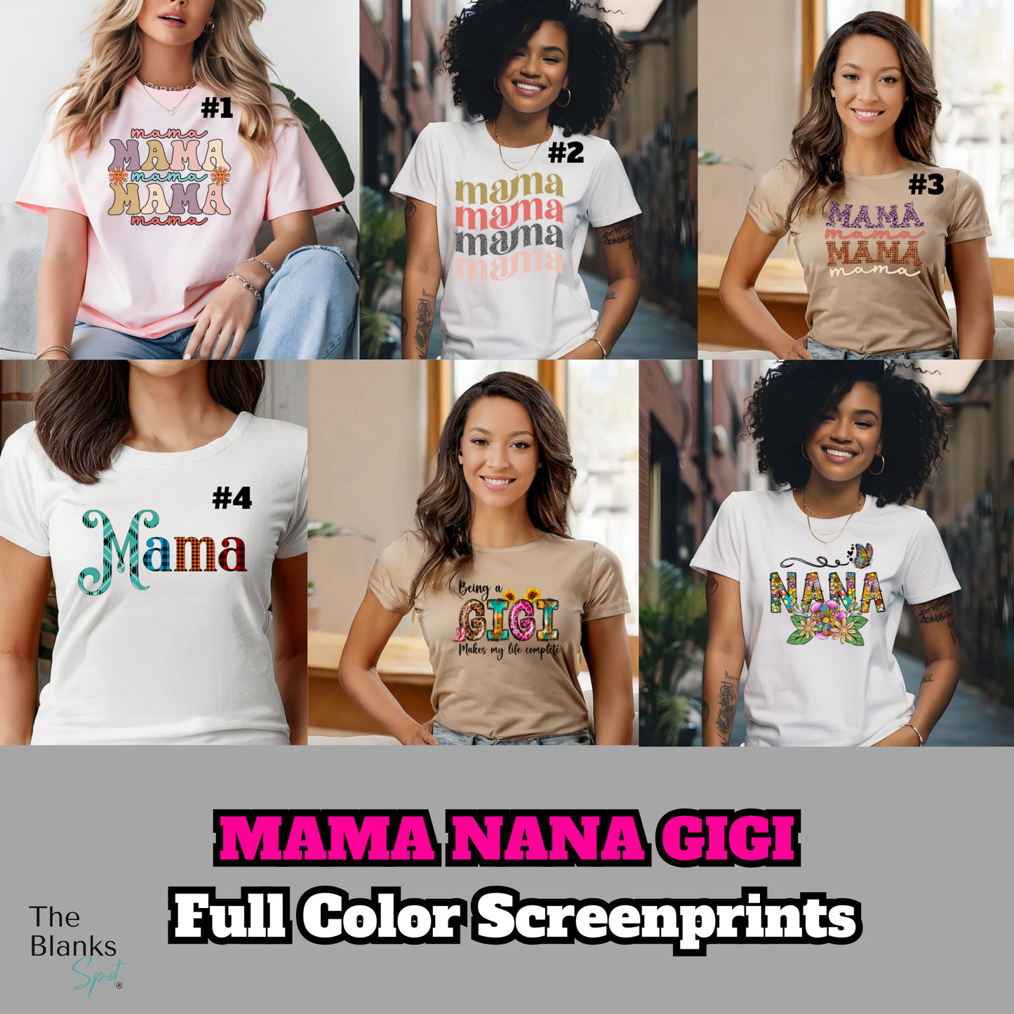 MAMA NANA GIGI Collection (Full Color Clear Film Screenprint Transfer)