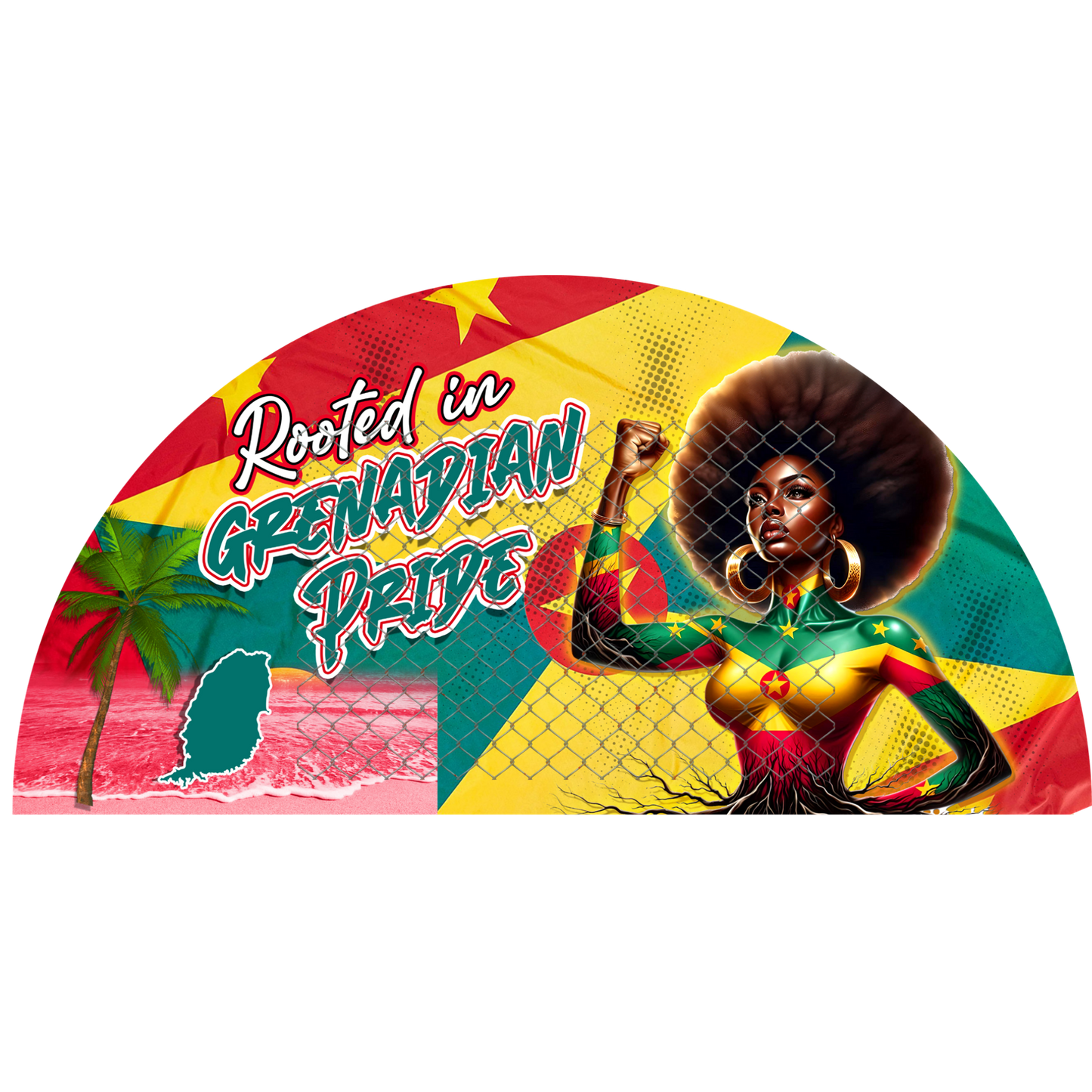CARIBBEAN CLACK FAN TRANSFERS (SINGLES) (Sublimation)(Ready To Press)