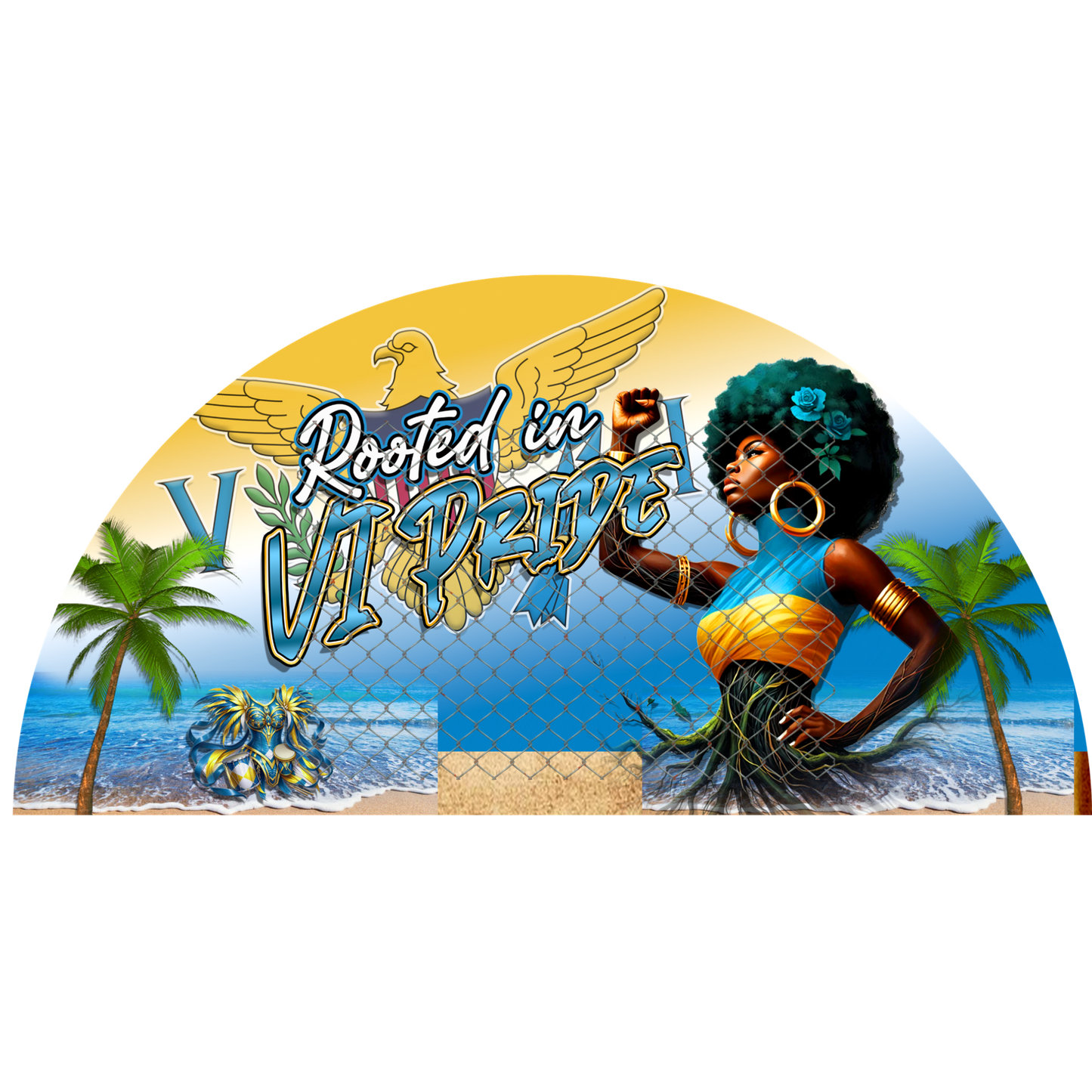 CARIBBEAN CLACK FAN TRANSFERS (SINGLES) (Sublimation)(Ready To Press)