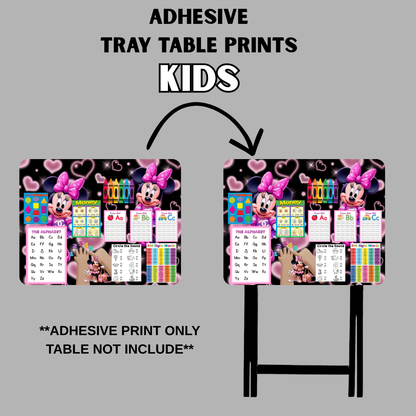 PRE-MADE ADHESIVE TRAY TABLE PRINTS (20" X 16") - KIDS