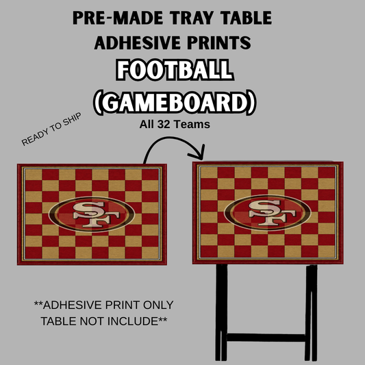 PRE-MADE ADHESIVE TRAY TABLE PRINTS (20" X 14.75") - GAME BOARD FOOTBALL