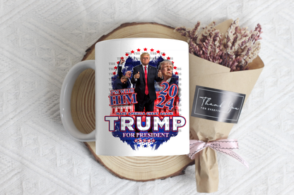 D. TRUMP 2024 COFFEE MUG Sublimation Wraps (BUNDLE OF 12)