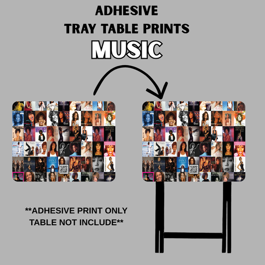 PRE-MADE ADHESIVE TRAY TABLE PRINTS (20" X 15.25") -MUSIC