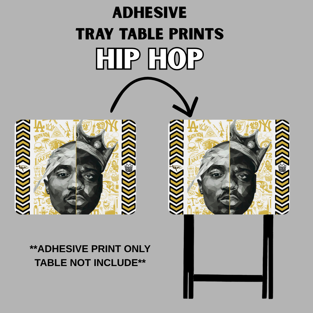 PRE-MADE ADHESIVE TRAY TABLE PRINTS (20" X 15.25") - HIP HOP
