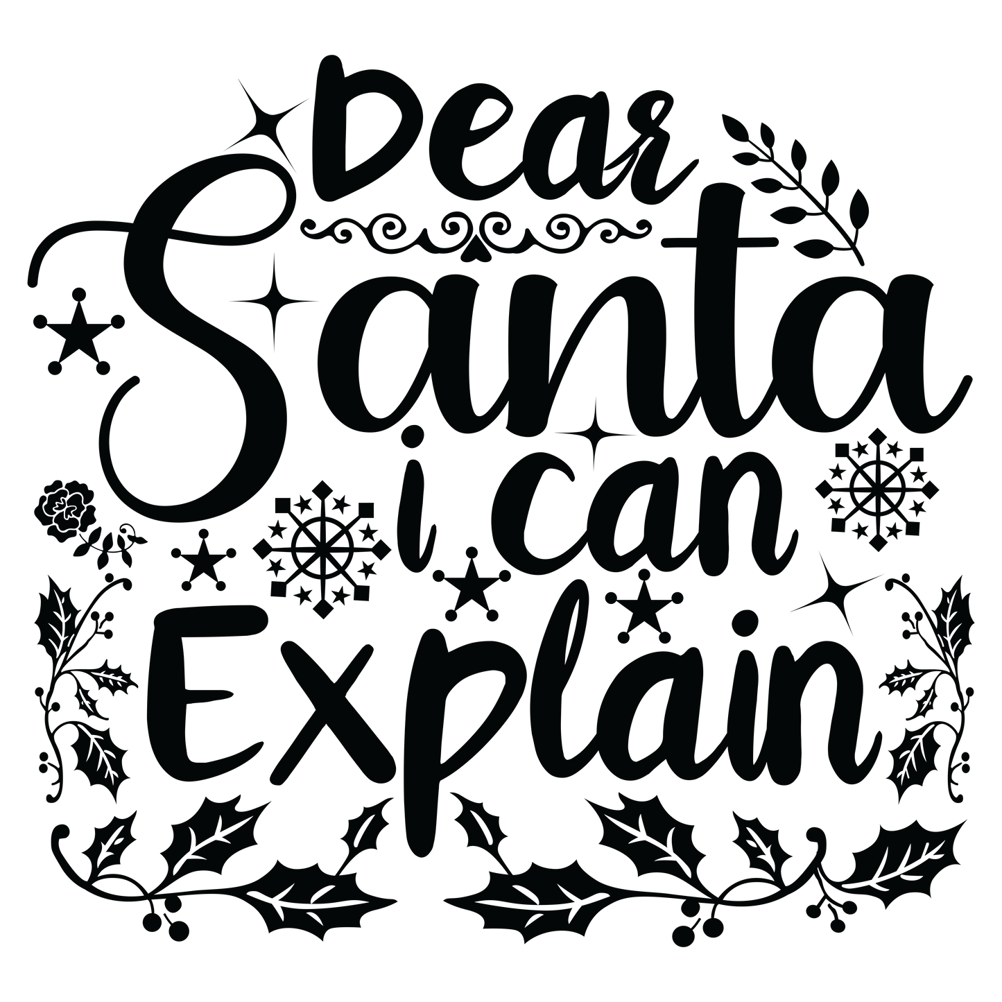 Christmas (Black) Sublimation 11" Transfers (2pk)