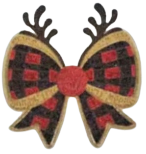 Deer Bow Sequin Chenille Patch