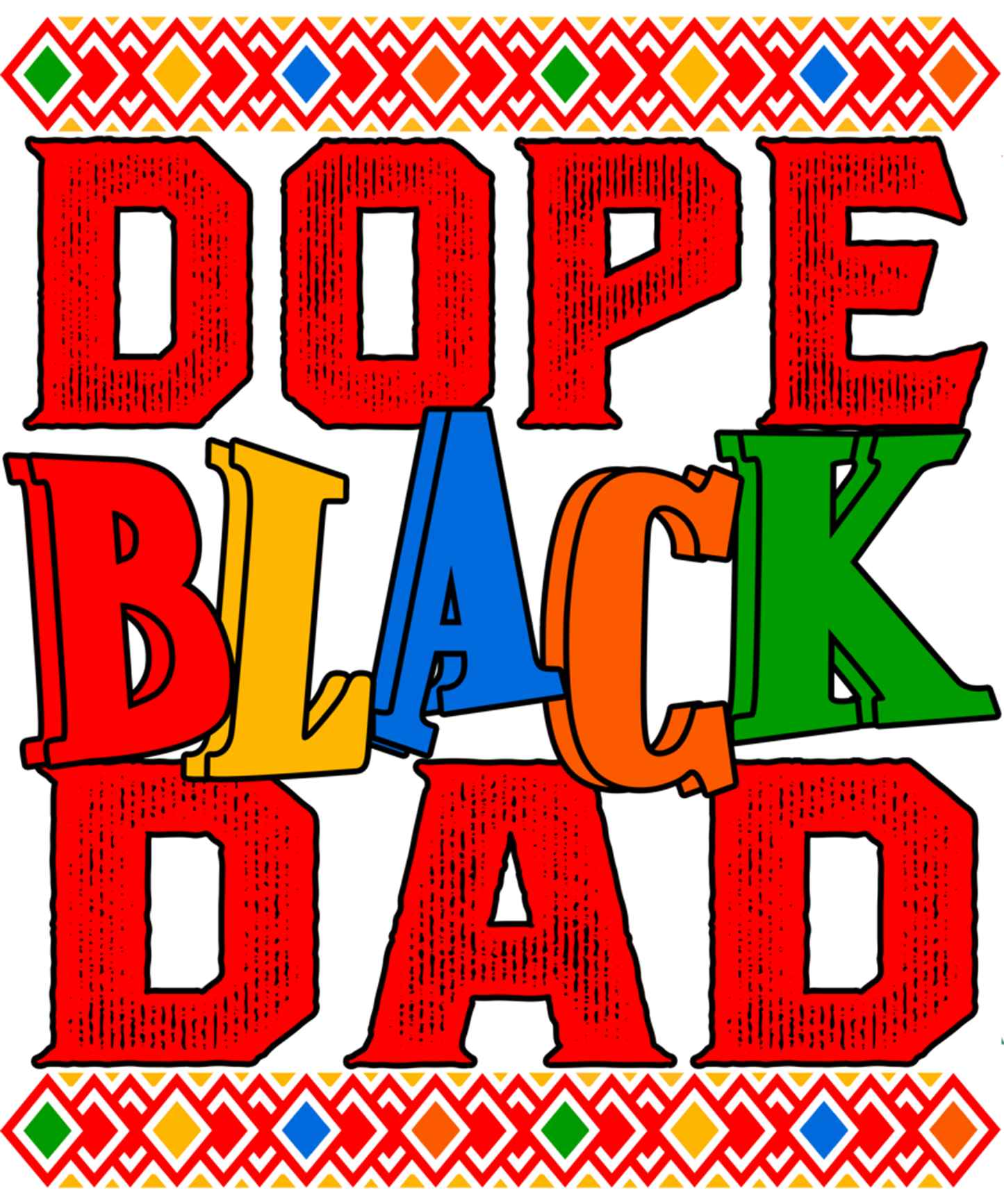 BLK DAD T-Shirt Sublimation Transfers (Singles)